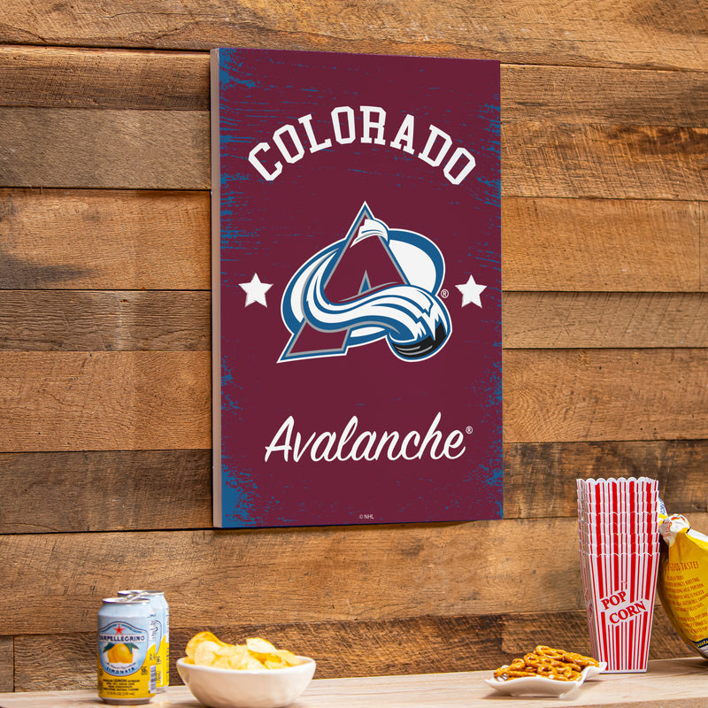 Colorado Avalanche Wood Wall Sign, 16x24
