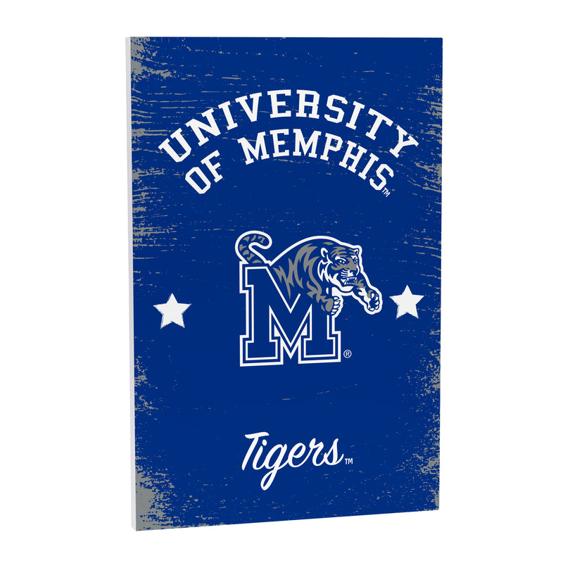University of Memphis Wood Wall Sign, 16x24