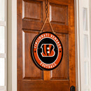 Cincinnati Bengals Round Door Decor with Hanging Rope, 18x18