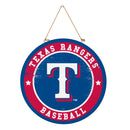 Texas Rangers Round Door Decor with Hanging Rope, 18x18
