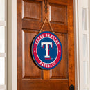 Texas Rangers Round Door Decor with Hanging Rope, 18x18