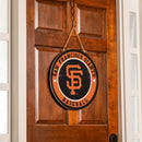 San Francisco Giants Round Door Decor with Hanging Rope, 18x18