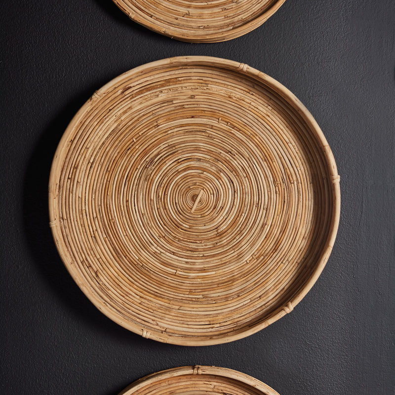 NAPA Home & Garden, CANE RATTAN ROUND TRAY, SET OF 3,DB200