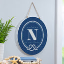 Coastal Door Decor Monogram Blue 18" N