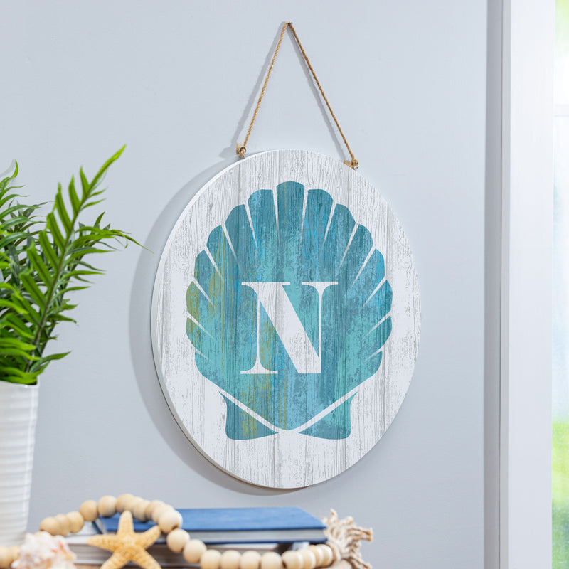 Coastal Door Decor Shell Monogram 18" N