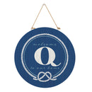 Coastal Door Decor Monogram Blue 18" Q
