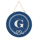 Coastal Door Decor Monogram Blue 18" G