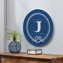 Coastal Door Decor Monogram Blue 18" J