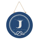 Coastal Door Decor Monogram Blue 18" J
