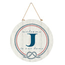 Coastal Door Decor Monogram White 18" J