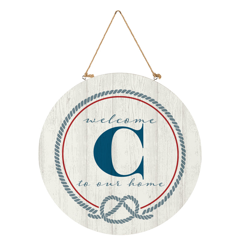 Coastal Door Decor Monogram White 18" C