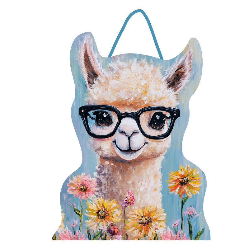 Floral Llama Door Decor