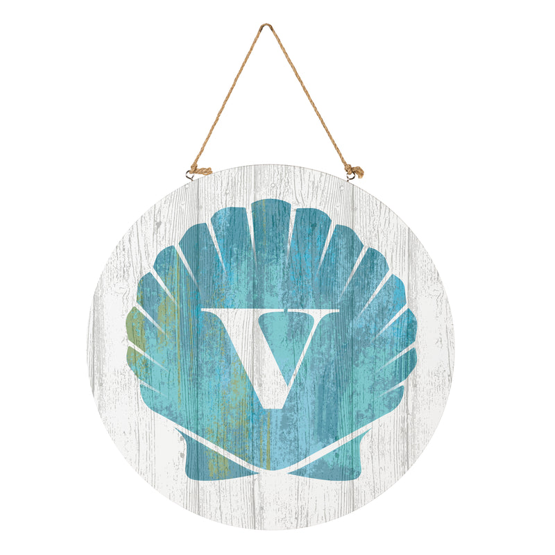 Coastal Door Decor Shell Monogram 18" V