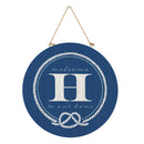 Coastal Door Decor Monogram Blue 18" H