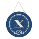 Coastal Door Decor Monogram Blue 18" X