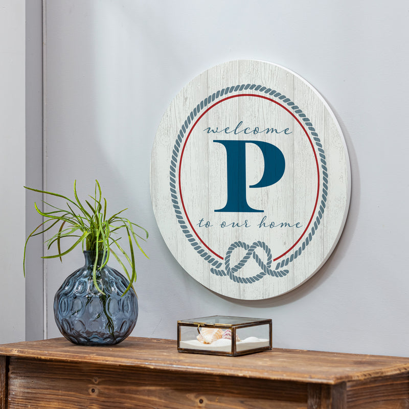 Coastal Door Decor Monogram White 18" P