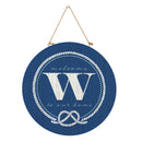 Coastal Door Decor Monogram Blue 18" W