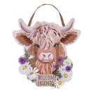 Highland Cow Welcome Friends Estate Door Decor
