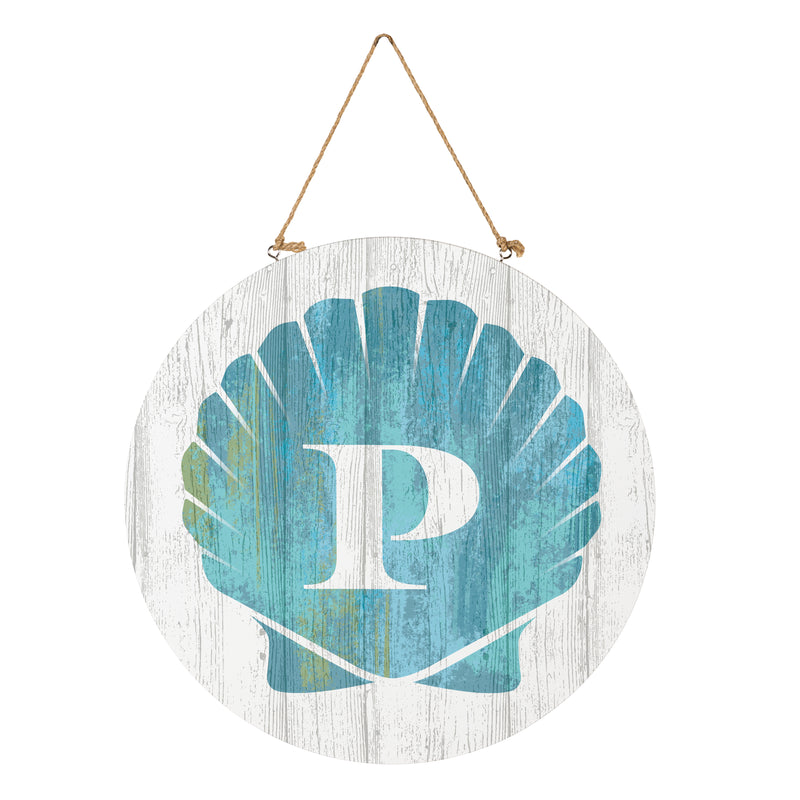 Coastal Door Decor Shell Monogram 18" P