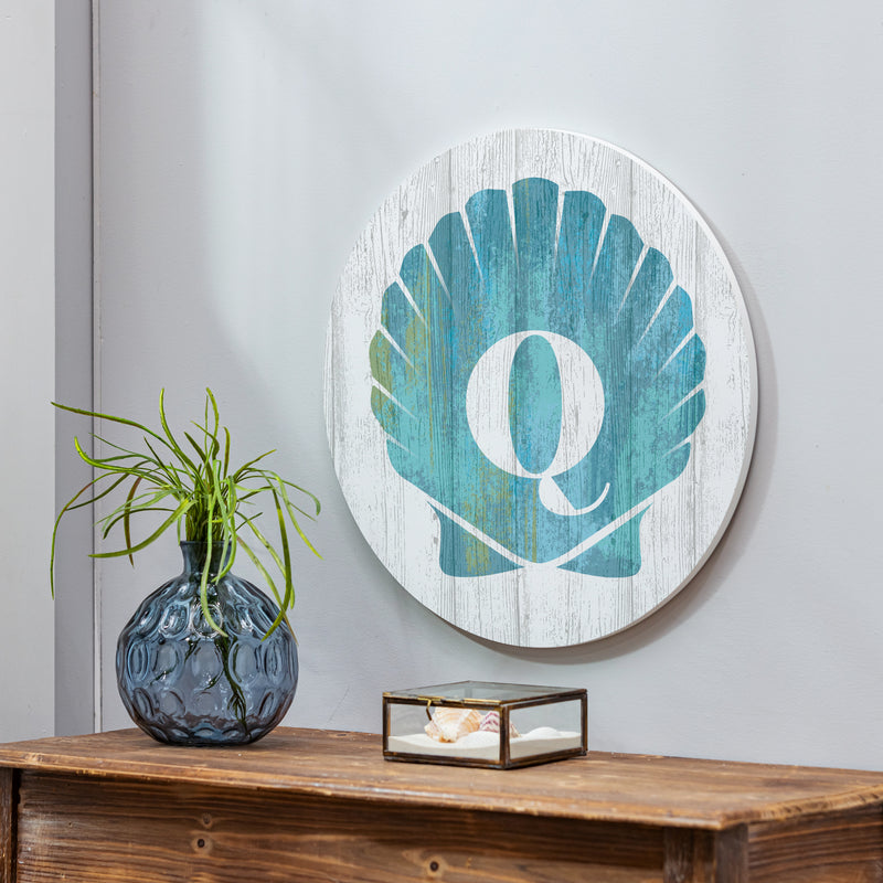 Coastal Door Decor Shell Monogram 18" Q