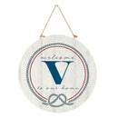 Coastal Door Decor Monogram White 18" V