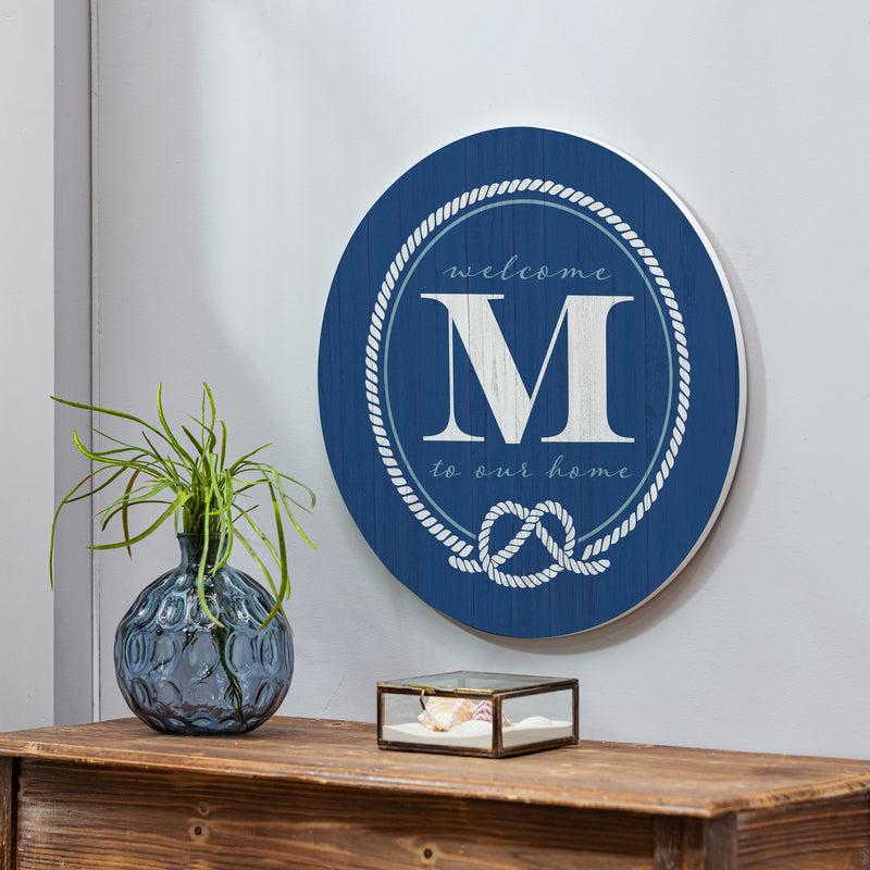 Coastal Door Decor Monogram Blue 18" M
