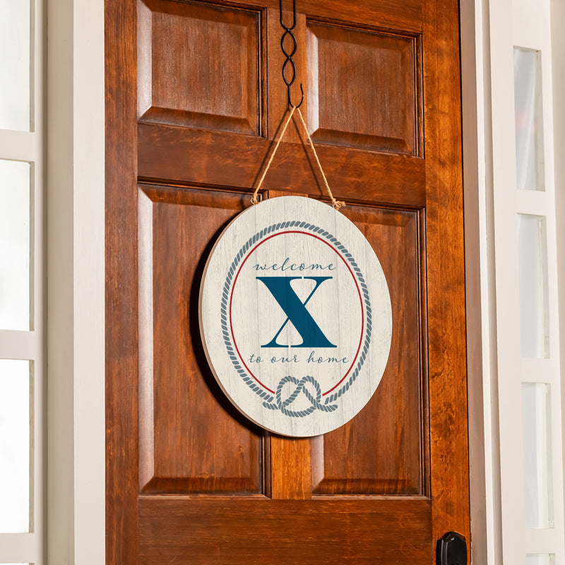 Coastal Door Decor Monogram White 18" X