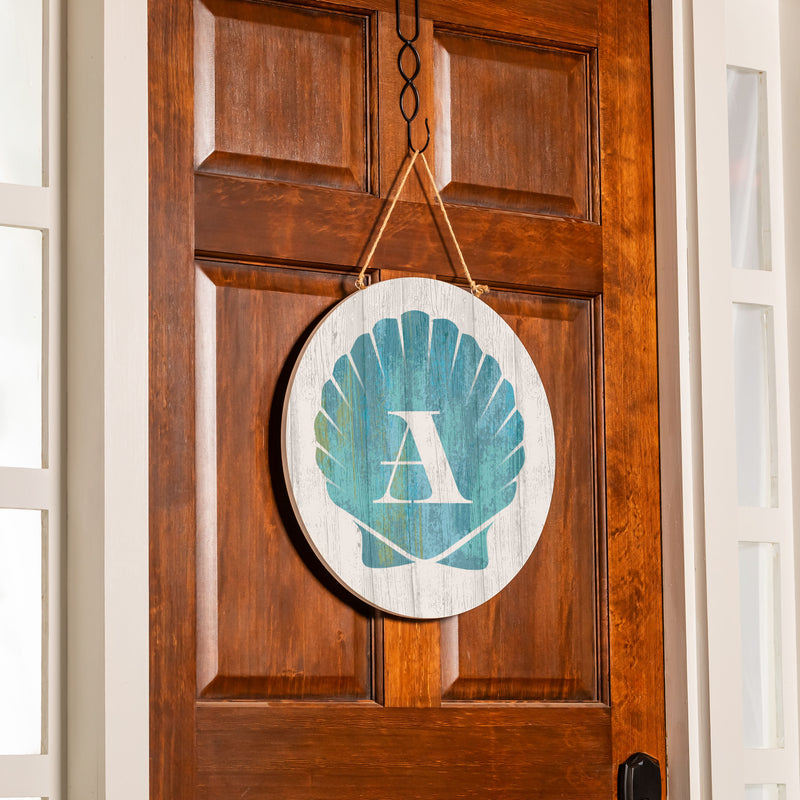 Coastal Door Decor Shell Monogram 18" A