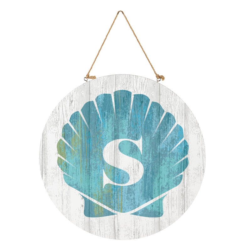 Coastal Door Decor Shell Monogram 18" S