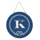 Coastal Door Decor Monogram Blue 18" K