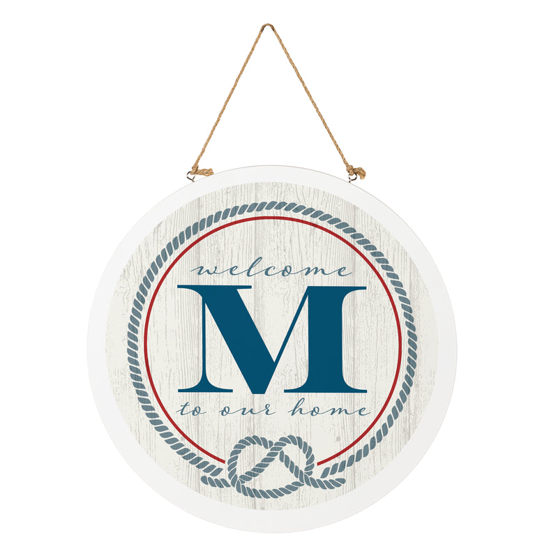 Coastal Door Decor Monogram White 18" M