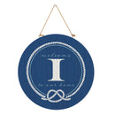 Coastal Door Decor Monogram Blue 18" I