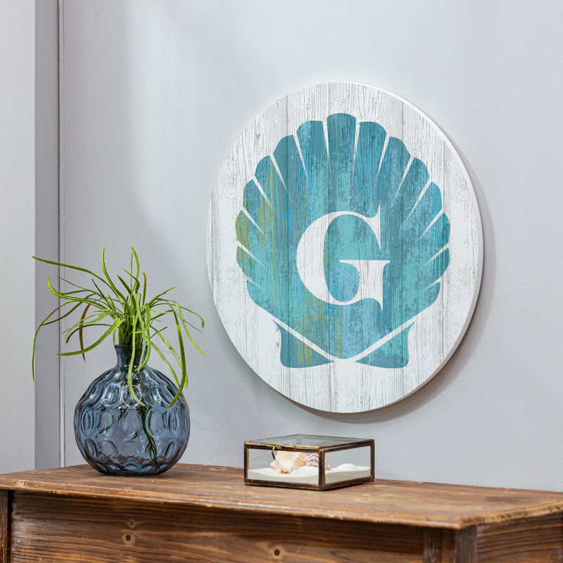 Coastal Door Decor Shell Monogram 18" G