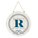 Coastal Door Decor Monogram White 18" R