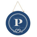 Coastal Door Decor Monogram Blue 18" P