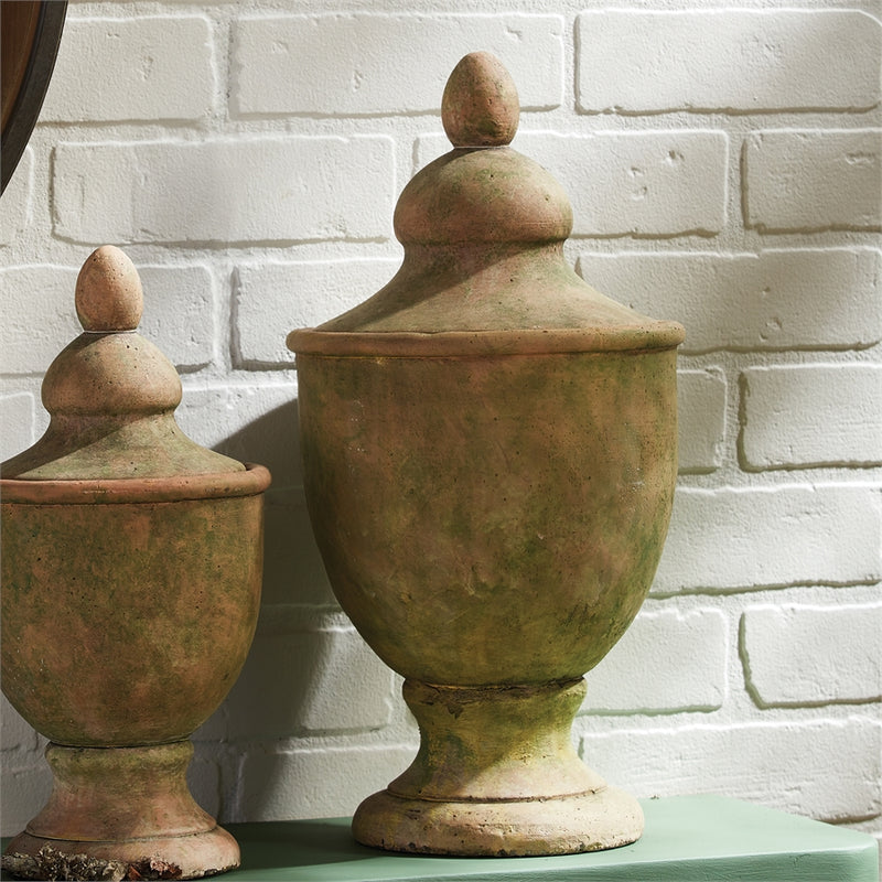 Napa Garden Collection-Weathered Garden Lidded Urn (Large)