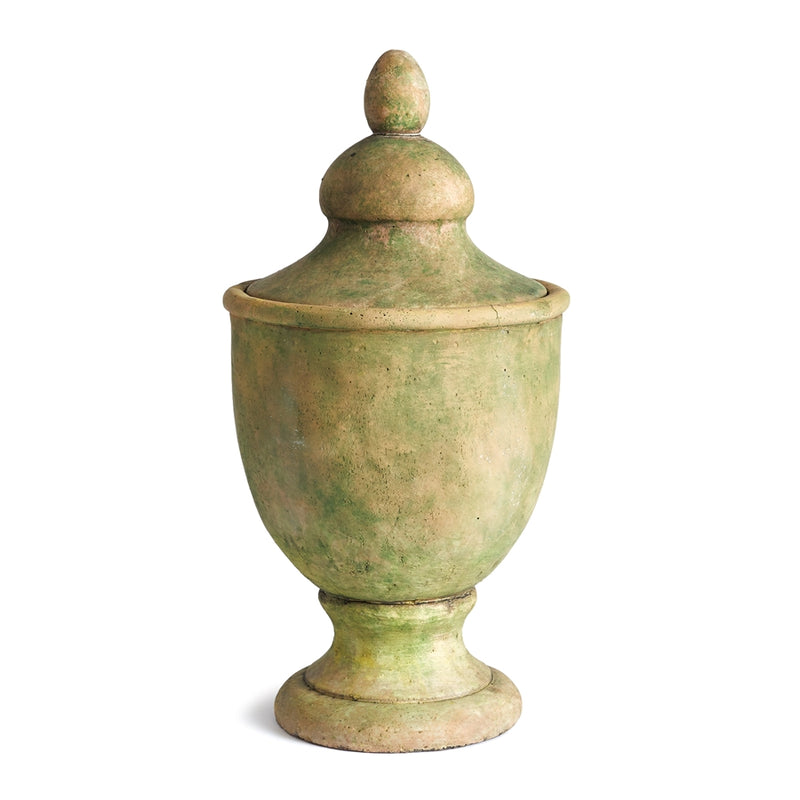 Napa Garden Collection-Weathered Garden Lidded Urn (Large)