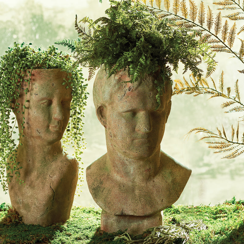 Napa Garden Collection-Weathered Garden Male Bust Planter