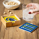 Los Angeles Rams Ceramic Coasters Set, 4pcs with Wood Caddy