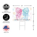 Yard Sign, Pink Blue Bow Gender Reveal