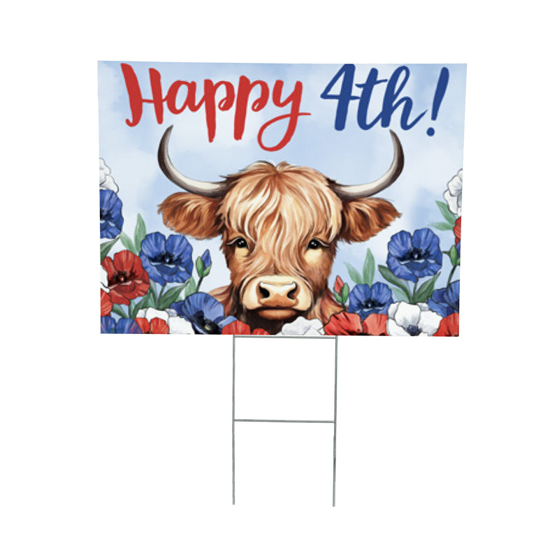 American Classic Highland Cow Yard Sign, 24"x18"