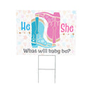 Yard Sign, Pink Blue Boots Gender Reveal