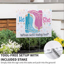 Yard Sign, Pink Blue Boots Gender Reveal