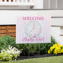 Yard Sign, Flamingo Welcome Baby Girl