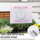 Yard Sign, Flamingo Welcome Baby Girl