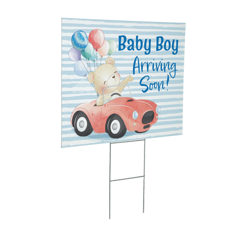 Yard Sign, Bear Baby Boy Arriving Soon