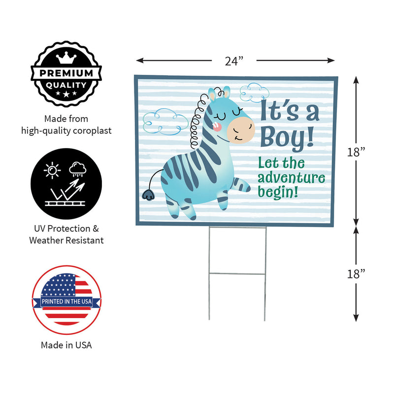 Yard Sign, It's a Boy Baby Zebra