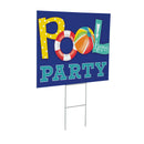 Palm Beach Yard Sign, "Pool Party", 24"x18"