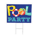 Palm Beach Yard Sign, "Pool Party", 24"x18"