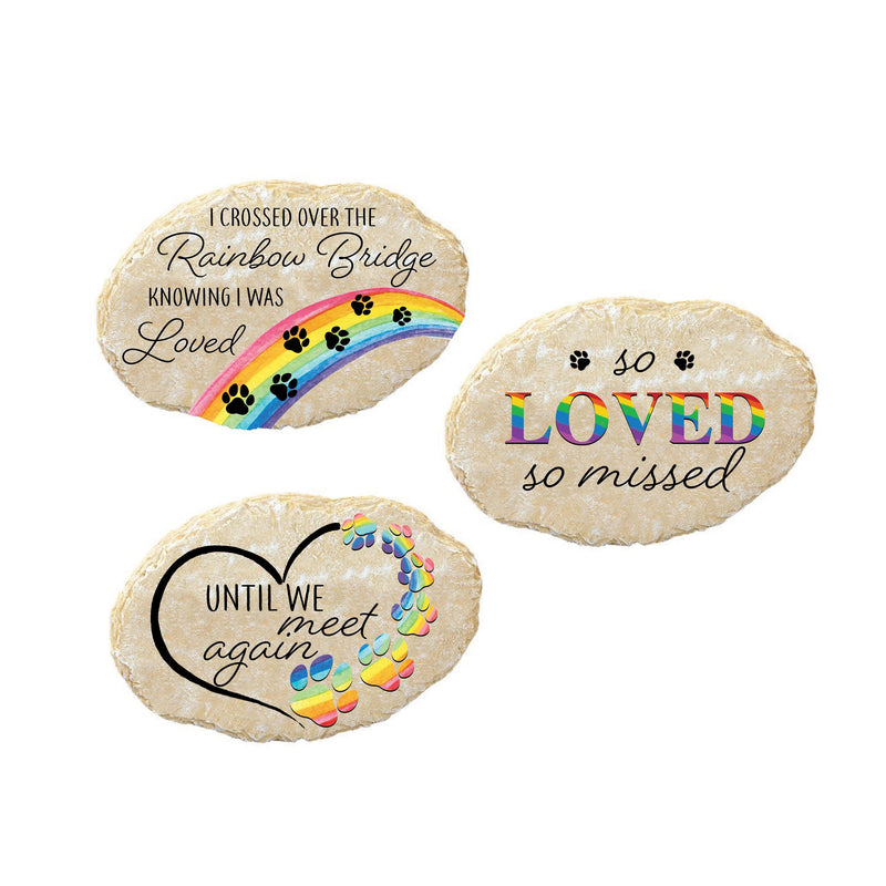 Memorial Garden Stone, Rainbow Bridge Tiding Stone, Asst of 3